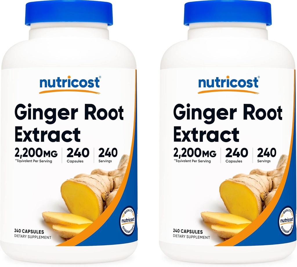 Nutricost Ginger Root Extract 550mg, 240 Kapseln (2 Flaschen)