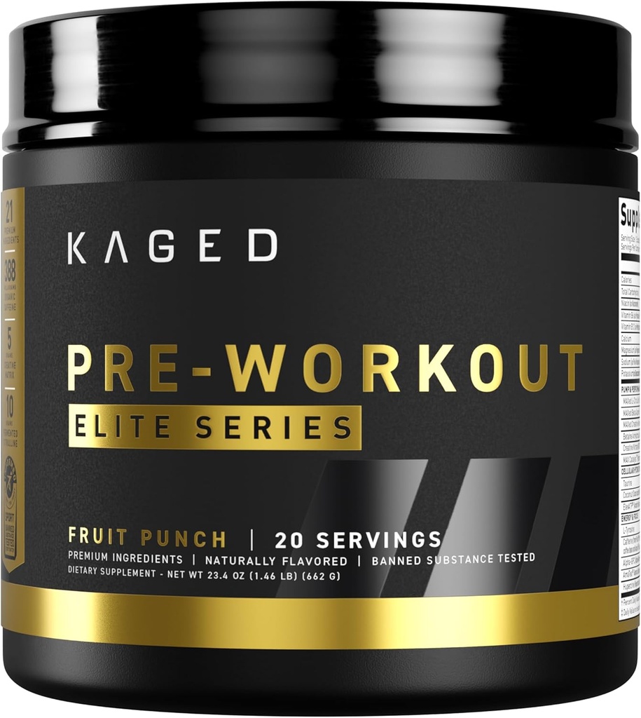 Poudre d'entraînement pré-stimulante élevée Kaged Punch Fruits Pre-Kaged Elite L-Citrulline L-Citrulline