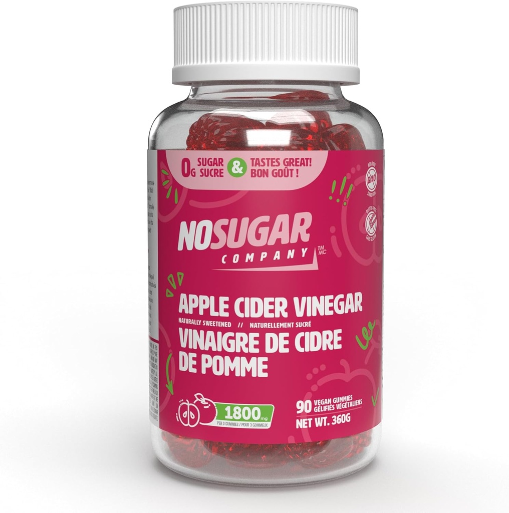 Gummie di aceto di sidro di mele con la madre, gommoni senza zucchero, aiuta la digestione, Keto Friendly, Vegan, Non OGM, e senza glutine, 600mg naturale ACV Gummies - 90 giorni di alimentazione