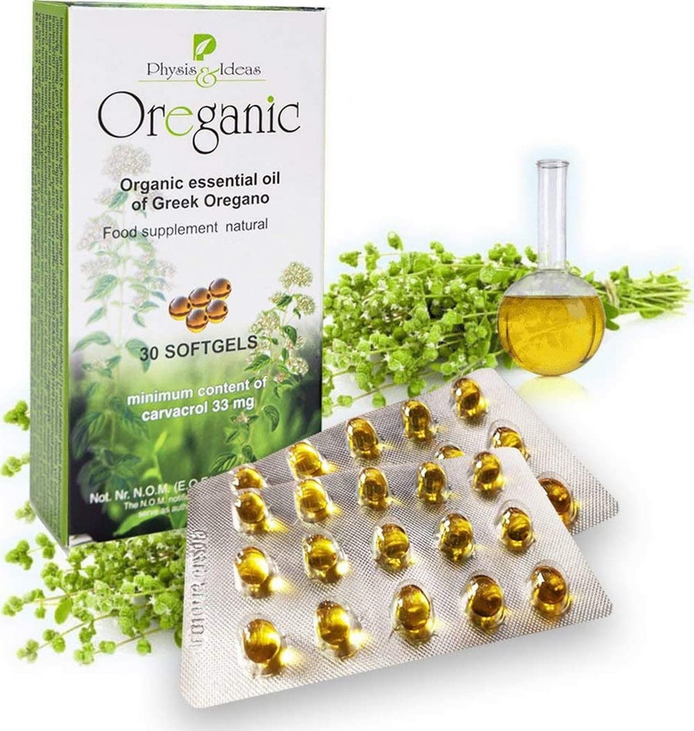 Huile d'Origan Softgels - 30 capsules - Aide la défense immunitaire et la santé respiratoire - Naturel - 80% Carvacrol - Huile grecque de probiotiques d'Origan pour la santé digestive non-OGM
