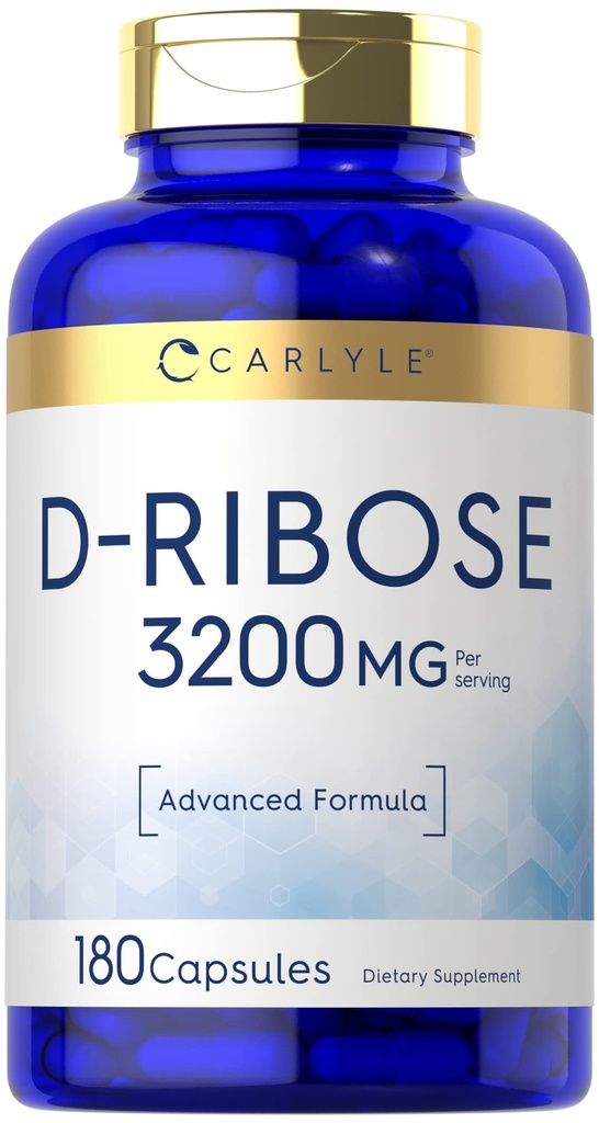 Carlyle D-Ribose Kapseln | 3200mg | 180 Pillen | Erweiterte Formel | Non-GMO, Glutenfreie Ergänzung