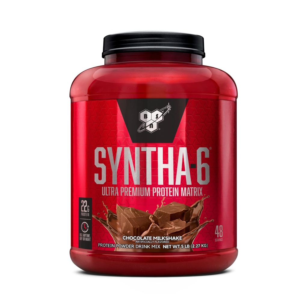 BSN SYNTHA-6 Whey Protein Powder mit Micellar Casein, Milk Protein Isolate, Chocolate Milkshake, 48 Portionen (Packaging May Vary)