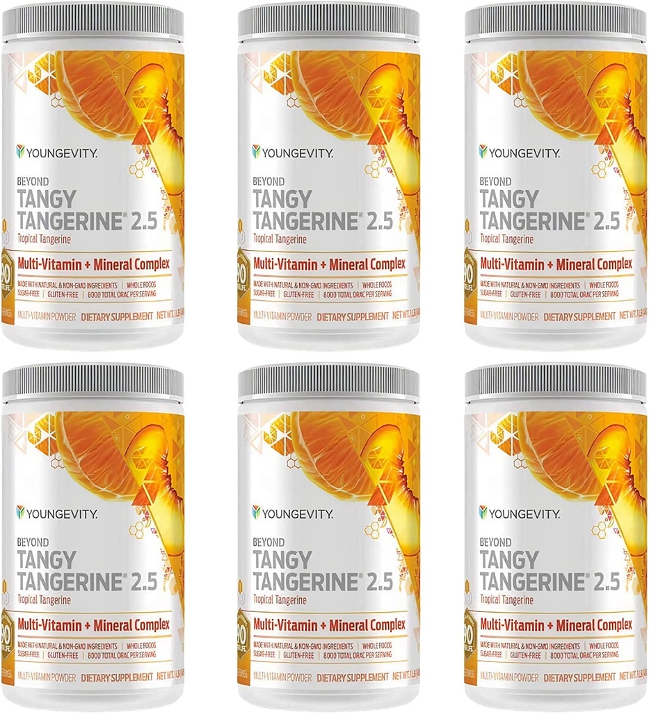 Youngevity Beyond Tangerine 2.5 Tropical Tangerine Ultimate Multi-Vitamine & Complexe Minéral - Fabriqué avec des aliments naturels et entiers