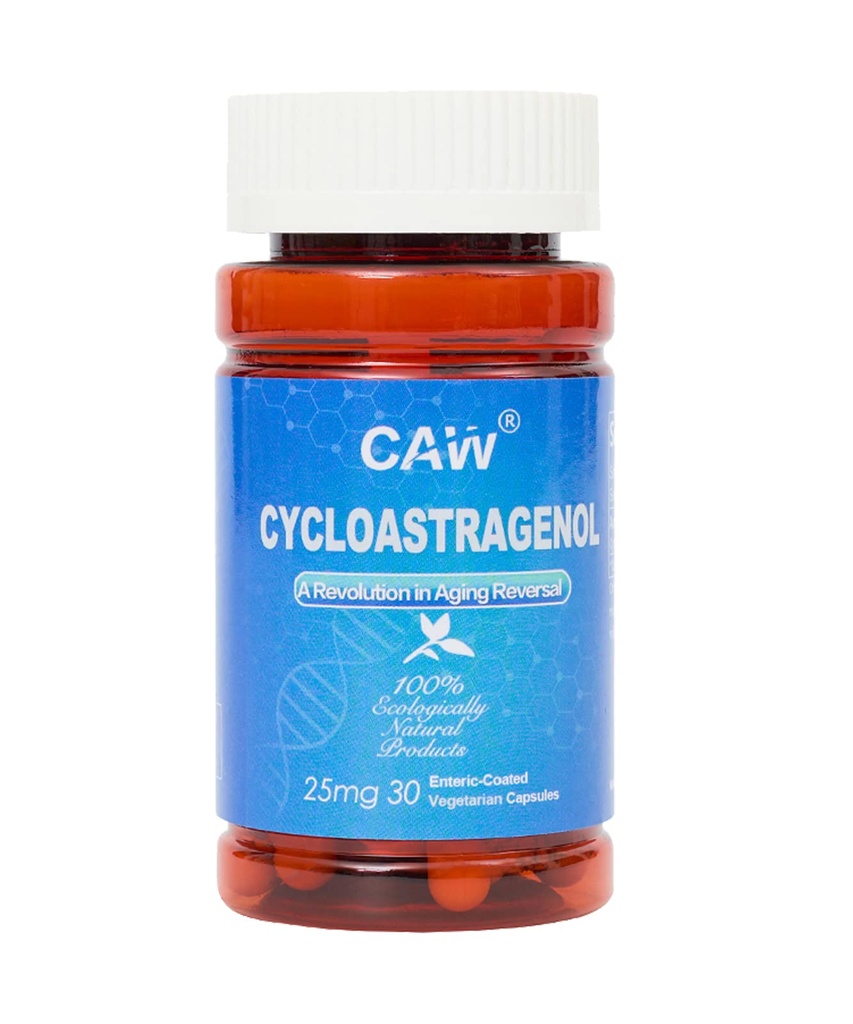 CAW Hypersorption Cycloastragenol 25Mg | Supporto Telomere Anti-Aging | Cell Health Immune Booster DNA Repair | 30 Capsule Enteric-Coated (1 Bottiglia)