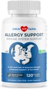 Soutien à l'allergie pour les chiens - 120 comprimés à croquer - avec vitamine C, oméga 3 et colostrum - Démangeaison, soulagement à l'allergie pour les chiens, sother cutanée - avec probiotiques pour la santé du système immunitaire