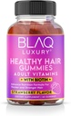 Blaq Luxury Biotin Gummies - Vitamine di crescita dei capelli con 5000mcg Biotina per porzione | Vitamine B12, B6, acido folico, iodio, zinco | Supplemento per capelli per la crescita dei capelli | per le donne & uomini | 1 mese di alimentazione