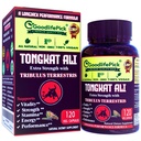 Extra Stärke Tongkat Ali mit Tribulus Terrestris. Leistungsstarke (100:1) Longjack/Tongkat Ali Extrakt. 120 Veg Kapseln Tongkat Ali für Männer.Alle natürlichen, Non-GMO, Vegan, kein Stearate, kein Reispulver