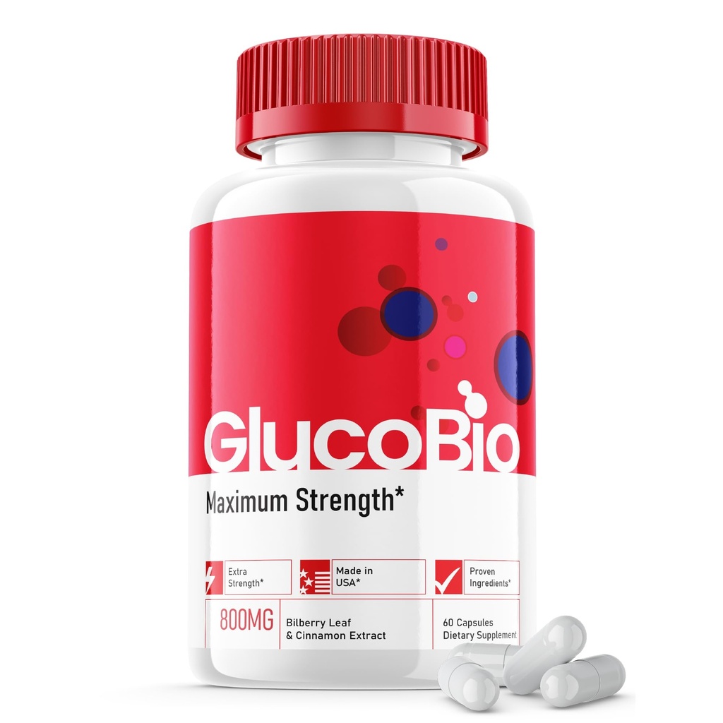 Glucobio Kapseln - Offizielle Formel - Gluco Bio-Supplement Vitamin Pillen, Glucobio Gesundheit und Wellness Kapseln Maximale Stärke, Glucobio, Gluco Bio Pillen Advanced Support (60 Kapseln)