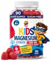 Gummie di Magnesio senza zucchero per bambini e adolescenti - Citrato di Magnesio calma 500mg - Supplemento gommoso di magnesio masticabile per il sonno, Mood & Muscle Support - 90 Gummies