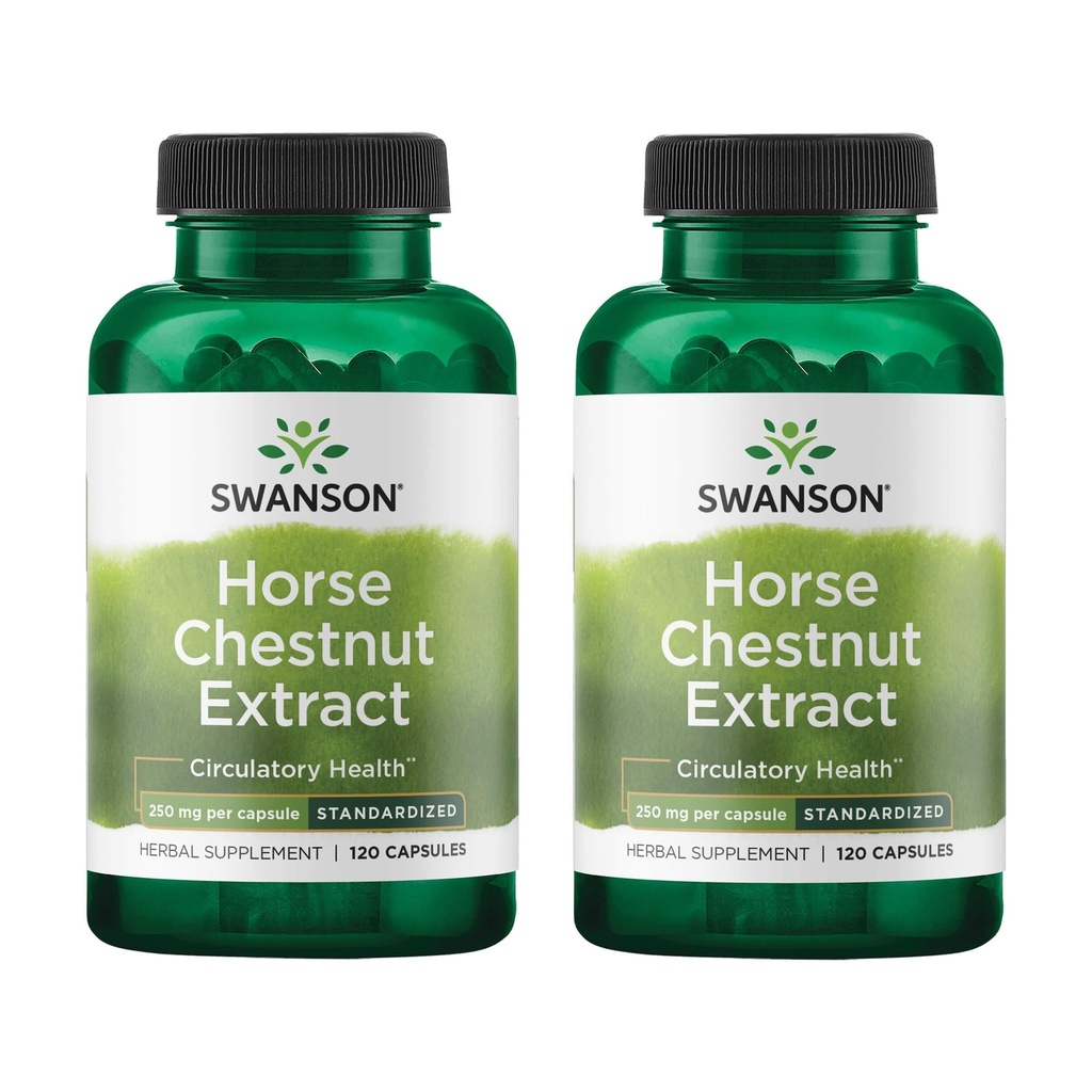 Swanson Horse Chestnut 22% Aescin (Standardized) 250 Milligrams 120 Capsules (2 Pack)