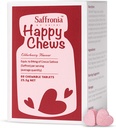 Unichi Saffronia Happy Chews, Saffron Ergänzung für Mood Balance Unterstützung und Stressreduzierung, Elderberry Aroma, 60 Tabletten