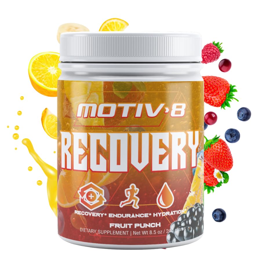 Motiv-8 Recovery Hydration and Recovery, Electrolyte Recovery Drink, Aumento della resistenza, Migliora il recupero, Sugar-Free (60 Servings, Fruit Punch)