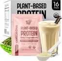 Vanilla Chai Vegan Protein Powder Sample Pack – 20g Organisches Pflanzen-basiertes Protein – NutraPulse – Glutenfrei, Sojafrei, Non-GMO – Sauber &amp; einfach zu digest – Smoothie Friendly – 16 Single Servings