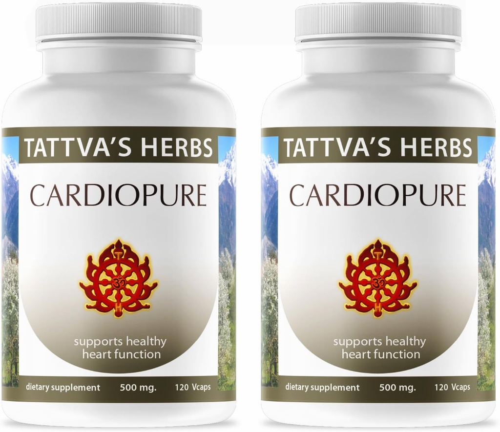 Cardiopure Kräuter Ayurveda Ergänzung Vegetarische Kapseln, Ashwagandha, Rauwolfia, & Arjuna Full Spectrum Co2 Extrakte, Veggie Kapseln, 240 Zähler, 25 Jahre Premium Service