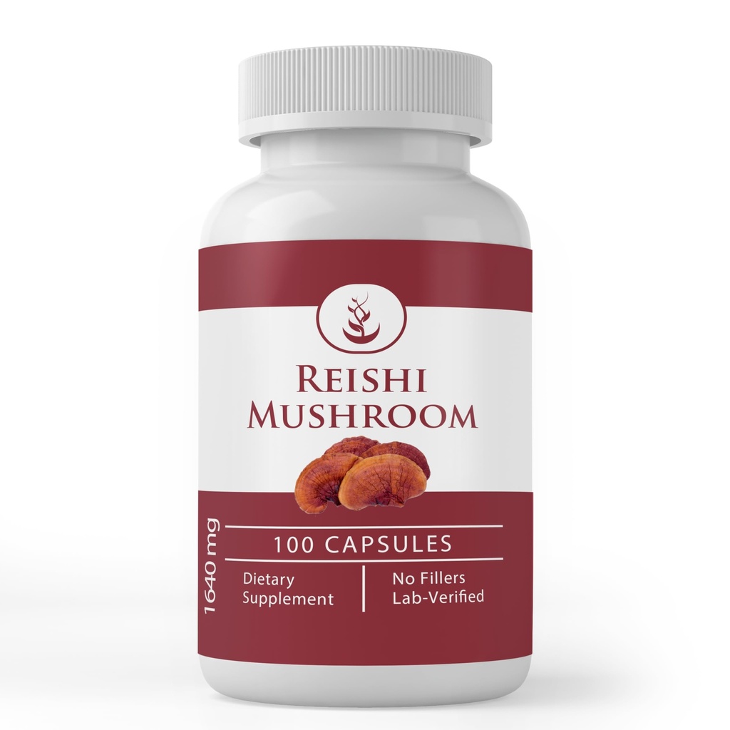 Ingredienti originali puri Reishi Mushroom, (100 capsule) Sempre puri, nessun Additivo o Filler, verificata dal laboratorio