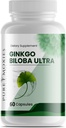 Ginkgo Biloba and Ginseng Brain Dietary Supplement Supports Brain Function, Memory, Mental Alertness, All Natural, Improve Blood Circulation