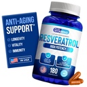 Wir mögen Vitamine Resveratrol 1000mg pro Servieren - 180 einfach zu schlucken Veggie Kapseln - Natürliche Resveratrol Ergänzung 1000mg - Antioxidante Ergänzung hilft Anti-Aging und Immunsystem zu unterstützen