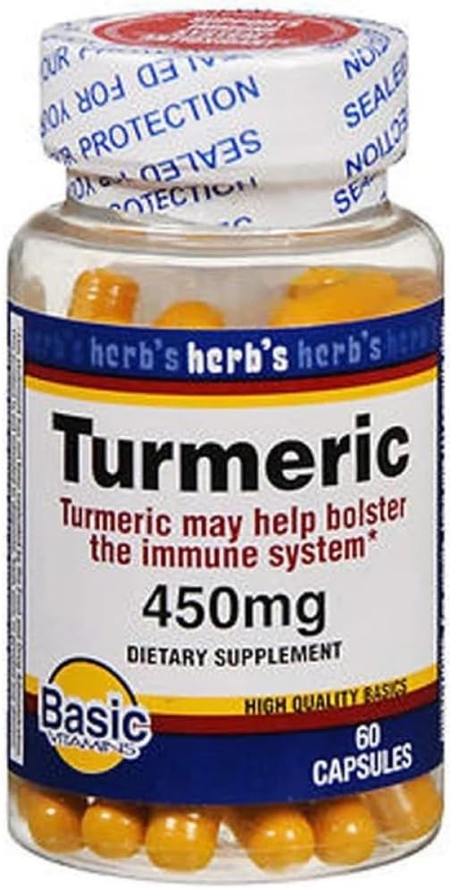 Vitamines de base Turcuma 450 mg Capsules - 60 ct, boîte de 2