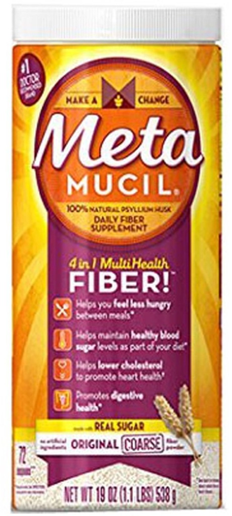 Metamucil Coarse Texture originale Non aromatisée Fibre 19 onces