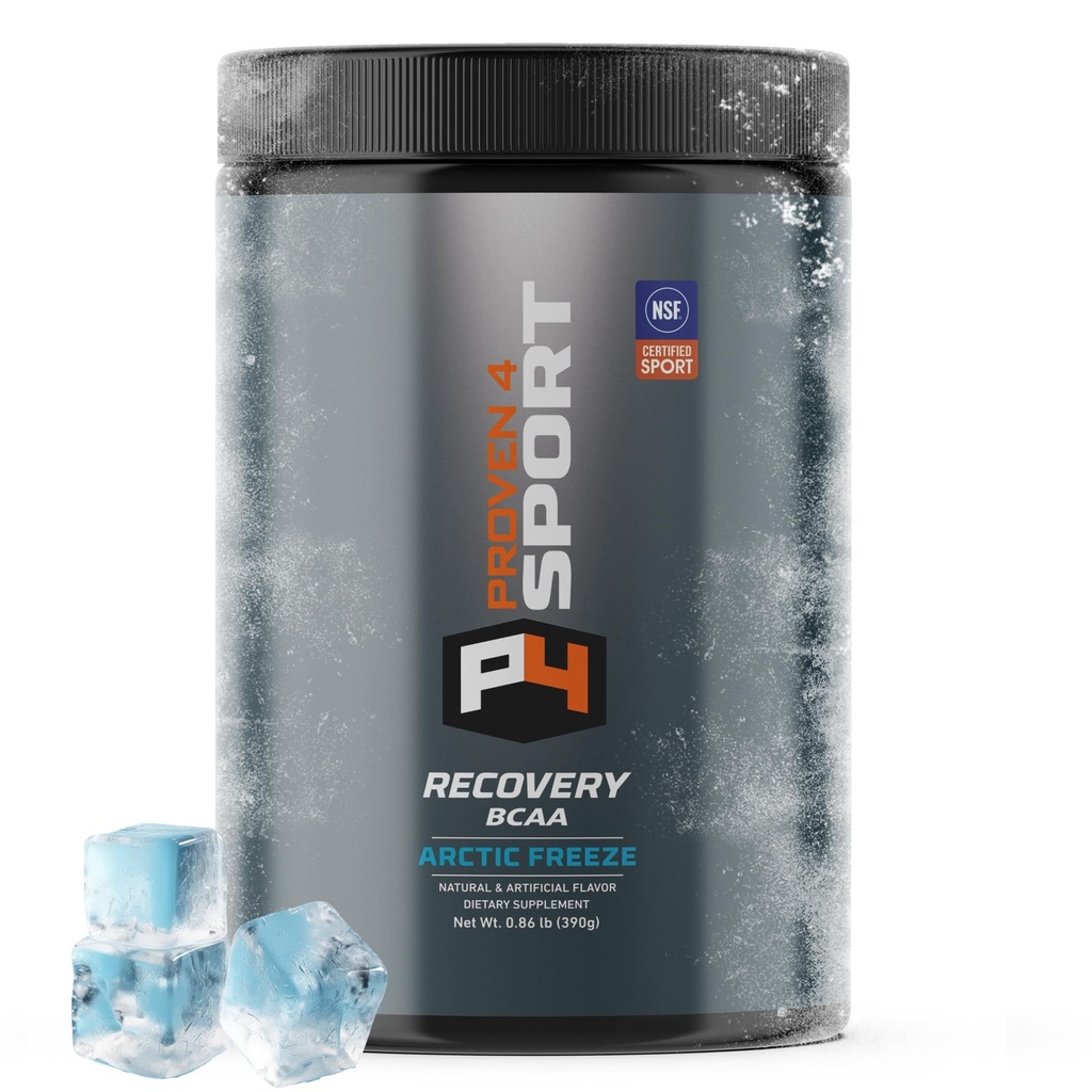 Proven4 Bcaa Poudre de récupération après entraînement – NSF certifié pour le Sport Muscle Recovery Suppléments avec électrolytes et acides aminés Poudre Arctic Freeze Flavor 30 portions