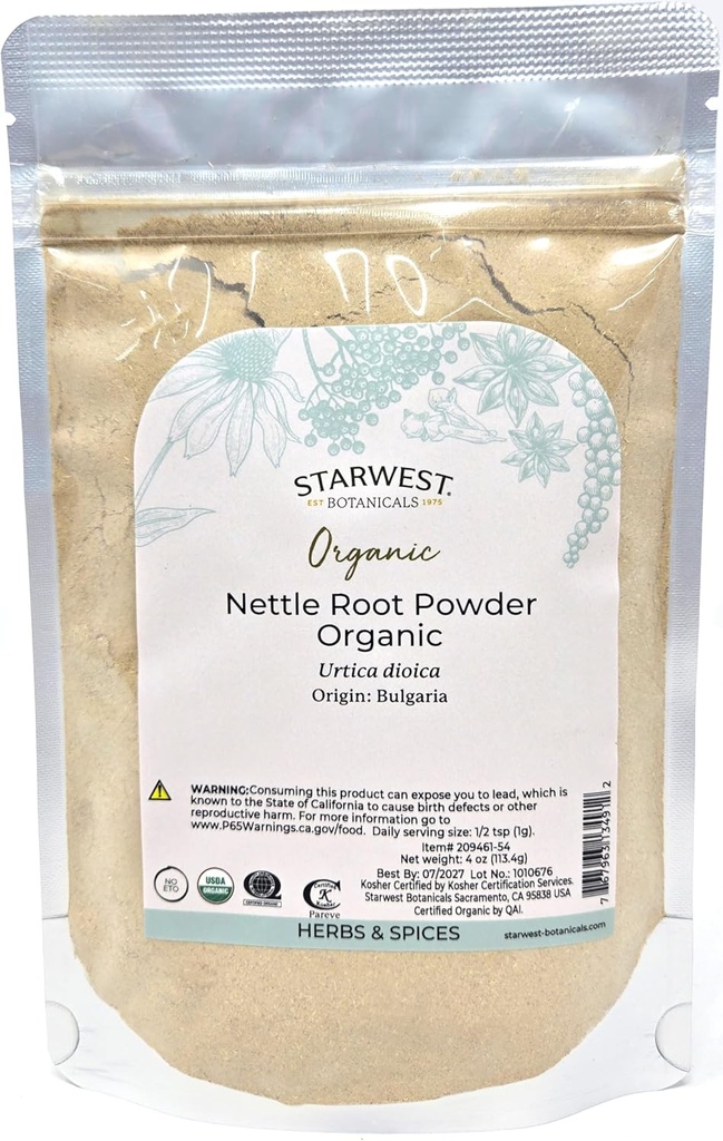 Starwest Botanicals Poudre de racine de lait biologique 4 oz