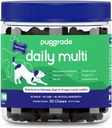 Multivitamine quotidienne PupGrade pour chiens - Supplément tout-en-un pour la santé digestive, immunitaire, de la peau et du manteau - 32 nutriments sains, enzymes probiotiques, huile de poisson oméga, vitamines A, C, D & E - 30 chews doux
