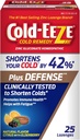 Cold-Eeze Plus Defense Citrus naturel avec losanges de zinc de la mûre aînée, remède homéopathique contre le rhume, raccourcit les symptômes fréquents du rhume, favorise la santé immunitaire avec Sambucus Nigra, Echinacea et Rose HIPS, 25 Ct