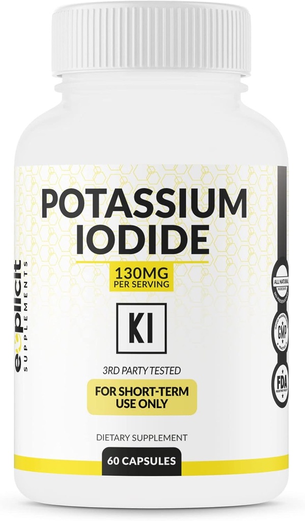 Kalium Iodide 130mg Dose - 30 Servierungen - Schilddrüsenunterstützung & Verteidigung