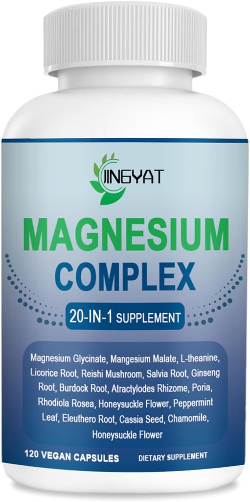 Cortisol Ergänzungen für Frauen Softgele, Magnesium Glycinate 400mg w/Magnesium Malate, L-Theanin, Salvia Root, Ginseng Root, Burdock Root & Rhodiola Rosea Pflanzenkomplex für Ruhe, Fokus, Schlaf