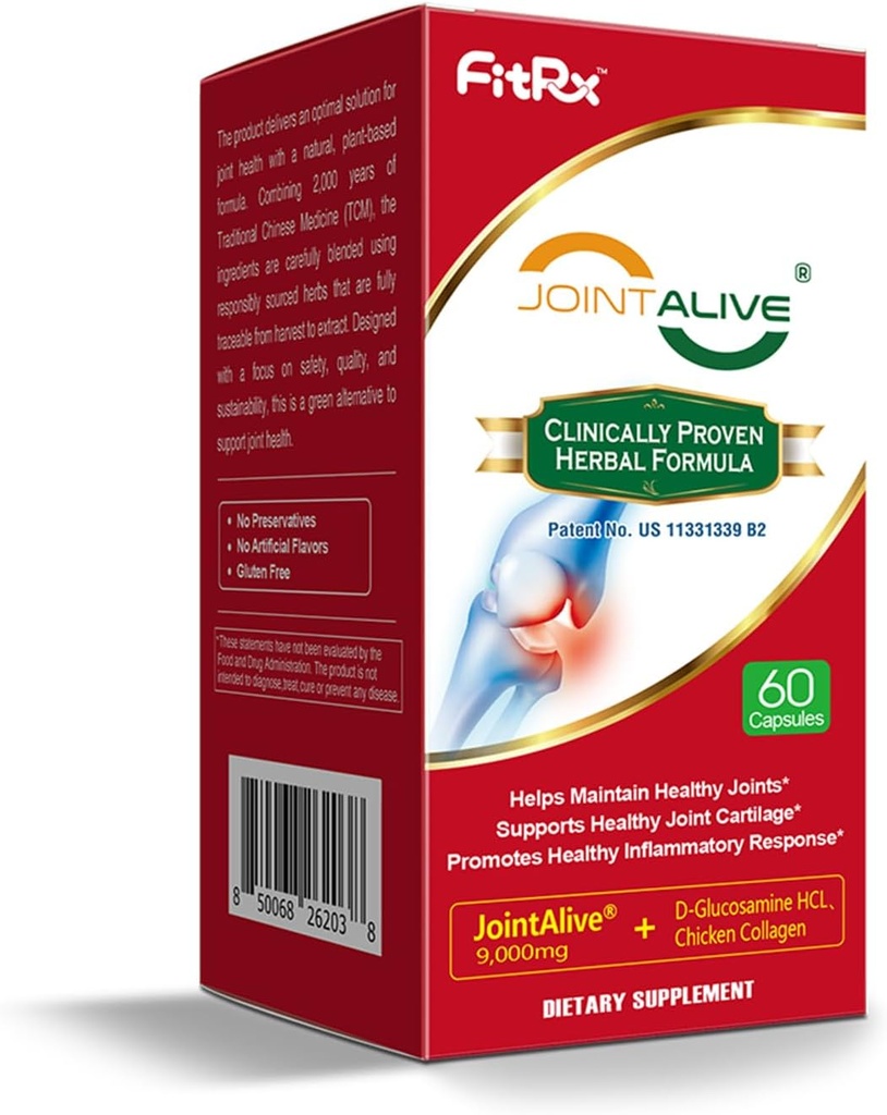 FitRx JointAlive Joint Support Supplements für Damen und Herren, Glucosamin Chondroitin, Typ II Collagen, Relief Joints Discomfort, Cartilage Repair, so schnell wie 7 Tage, 30 Servietten