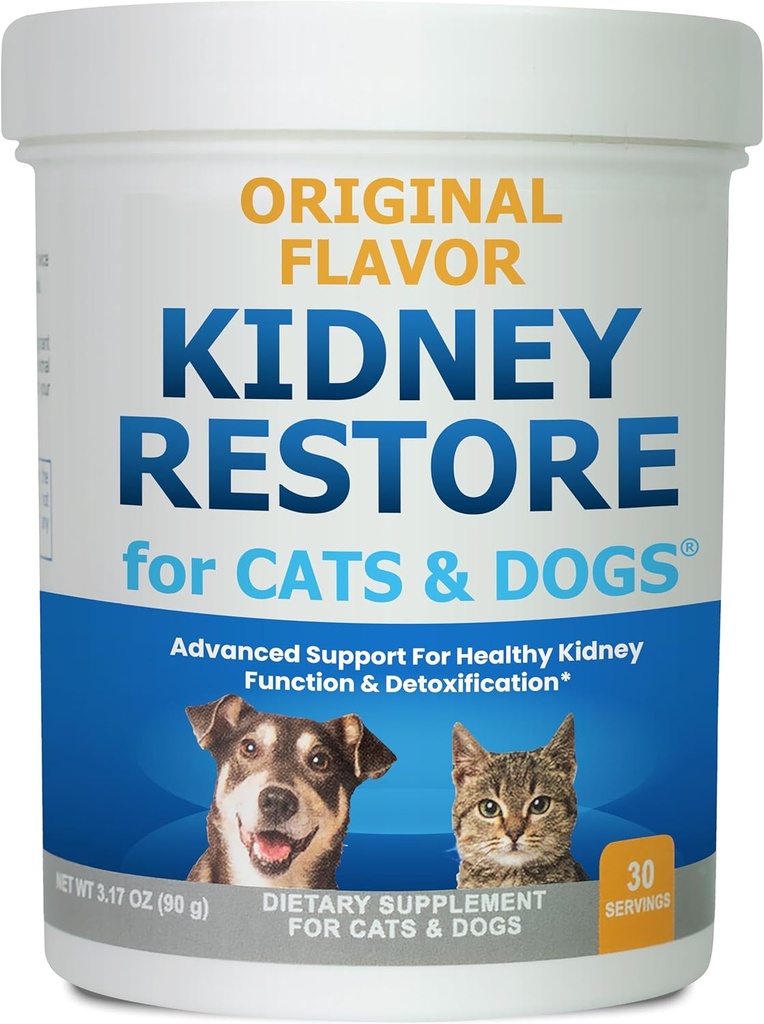 Kidney Restore für Katzen & Hunde Original Feline & Canine Kidney Cleanse Detox & Repair Supplement, Kidney Function Natural Cat & Dog Kidney Unterstützung für Kidney Health 90 Gr