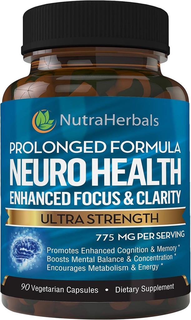 Brain Booster Supplement -90 Tage Versorgung- Nootropics Mental Clarity, Memory & Focus. Wissenschaftlich geformt für längere Leistung - DMAE, Bacopa Monnieri, Rhodiola Rosea.