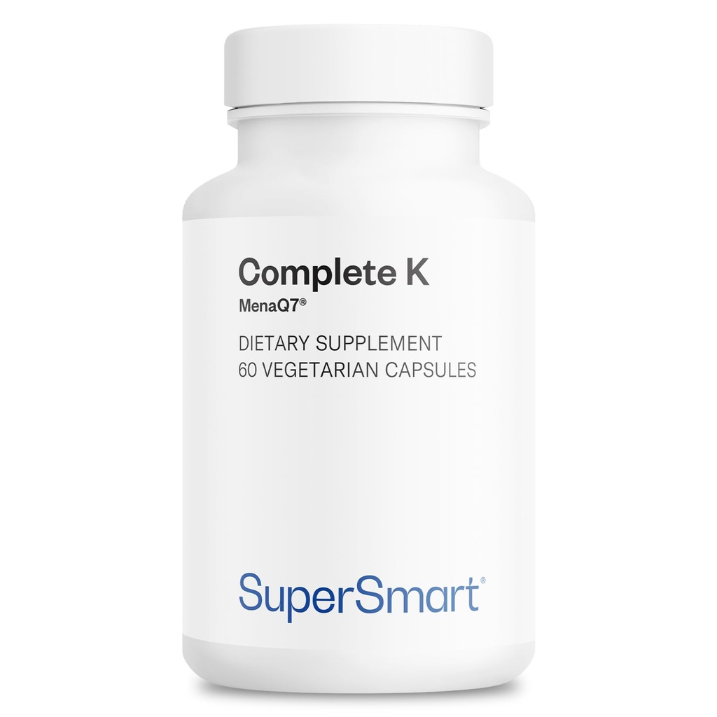 Supersmart - Complete K - mit K1, K2 (MK4 + MK7) - Full Spectrum Vitamin K Supplement | Non-GMO & Gluten Free - 60 Vegetarische Kapseln