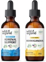 Wild & Organic Adrenal Support Tinkture 2 fl oz & Ashwagandha Tinktur 2 fl oz