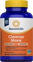 Renew Life Detox Cleanse More, riduce Bloating e ripristina la regolarità, Rilievo di costipazione notturna, Soia, Latticini e senza glutine, 100 capsule