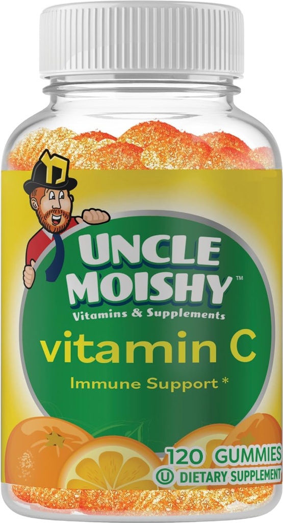 Uncle Moishy Vitamin C with Echinacea 120 Yummy Orange Flavor Jelly Bears