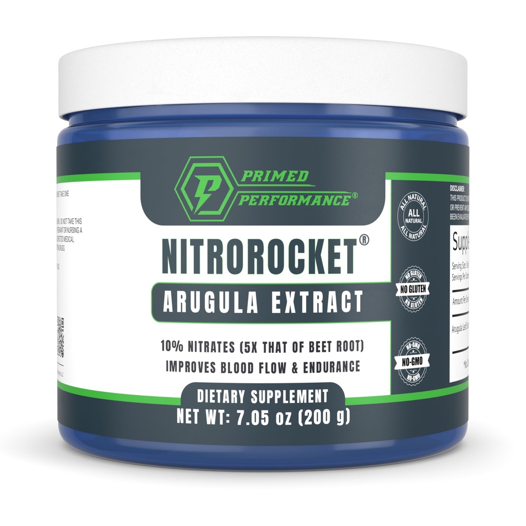 NitroRocket Nitric Oxid Supplement – Boost Circulation, Blood Flow, Endurance & Energy – pflanzenbasierter Nitrat-Booster für Männer & Frauen – 200g Pulver