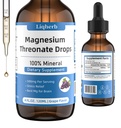 Magnesio Threonate Liquid 500mg, per Adulti &Kids, Base di glicerina vegetale con una migliore dissoluzione, Miglior Mg per la salute del cervello, Stress & Muscle Relief, Nerve Health, Non OGM, Gluten-Free, Vegan, 2 FL.OZ.
