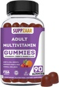 Gummy vegetariano Multivitamina per le donne e gli uomini - Daily Men & Womens Multivitamin con vitamine: A C D E B6 B12, Biotin & Zinc - Formula completa di vitamina - 90 Conte