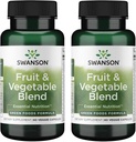 Swanson Fruit & Vegetable Blend - Natural Blend of Over 25 Fruits and Veggies Delivering Essential Nutrients - Powerful Green Foods Veggie Supplement - (60 Veggie Capsules) 2 Pack
