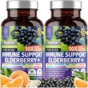 2 Pack N1N Premium 10 in 1 Immununterstützungsergänzung [10 Potent Ingredients] mit Elderberry, Vitamin C, Zink, Echinacea, Kurkuma, Knoblauch und Probiotika für Erwachsene, 120 Veg Caps