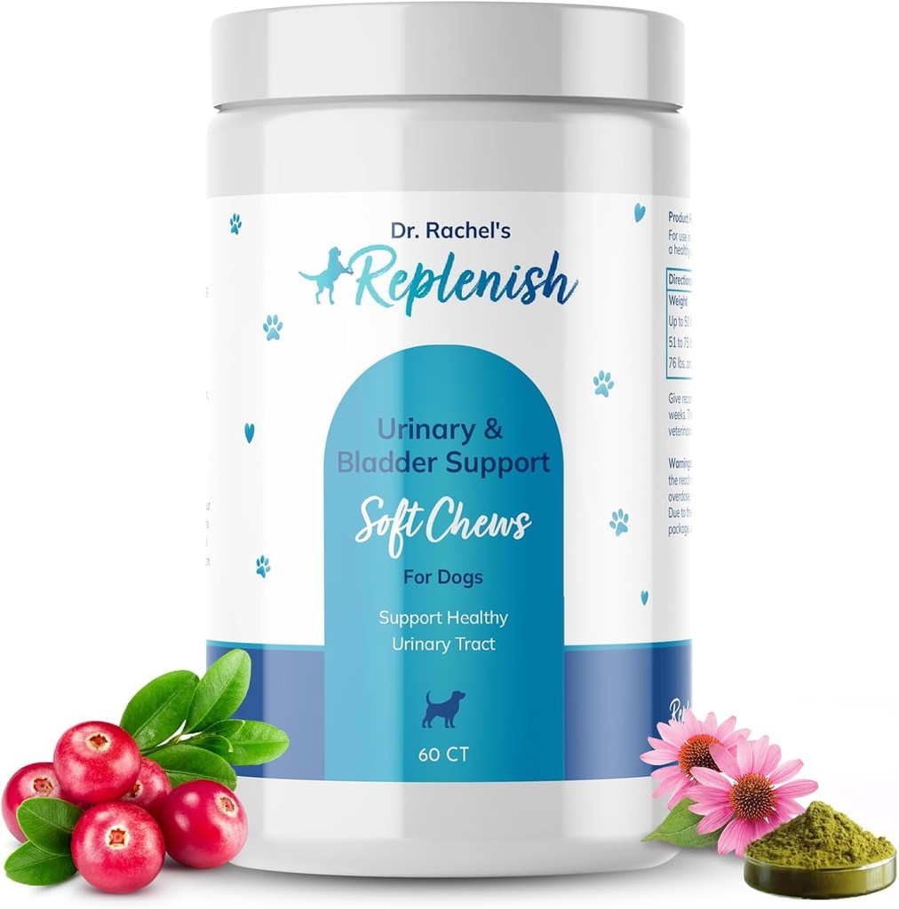 Remplir les croustilles urinaires pour chiens - Extrait de canneberge Chews - Traitement UTI pour chien - Système immunitaire Boost - Chien de santé urinaire Chews pour chiens aînés - Soutien Bladder Chews - 60 comtes