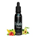Folate Drops - 120 Serve, 2oz, Butterscotch Flavor, 500mcg L-5-MTHF Supplemento acido folico