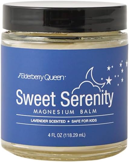 Elderberry Queen Sweet Serenity Magnesium Balm für 4 Unzen, Kid Safe (Lavender)