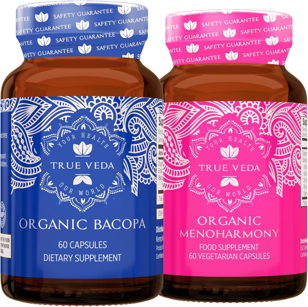 True Veda Clarity Bundle USDA Organic | Multi-Award-Winning | Bacopa | MenoHarmonie Kapseln