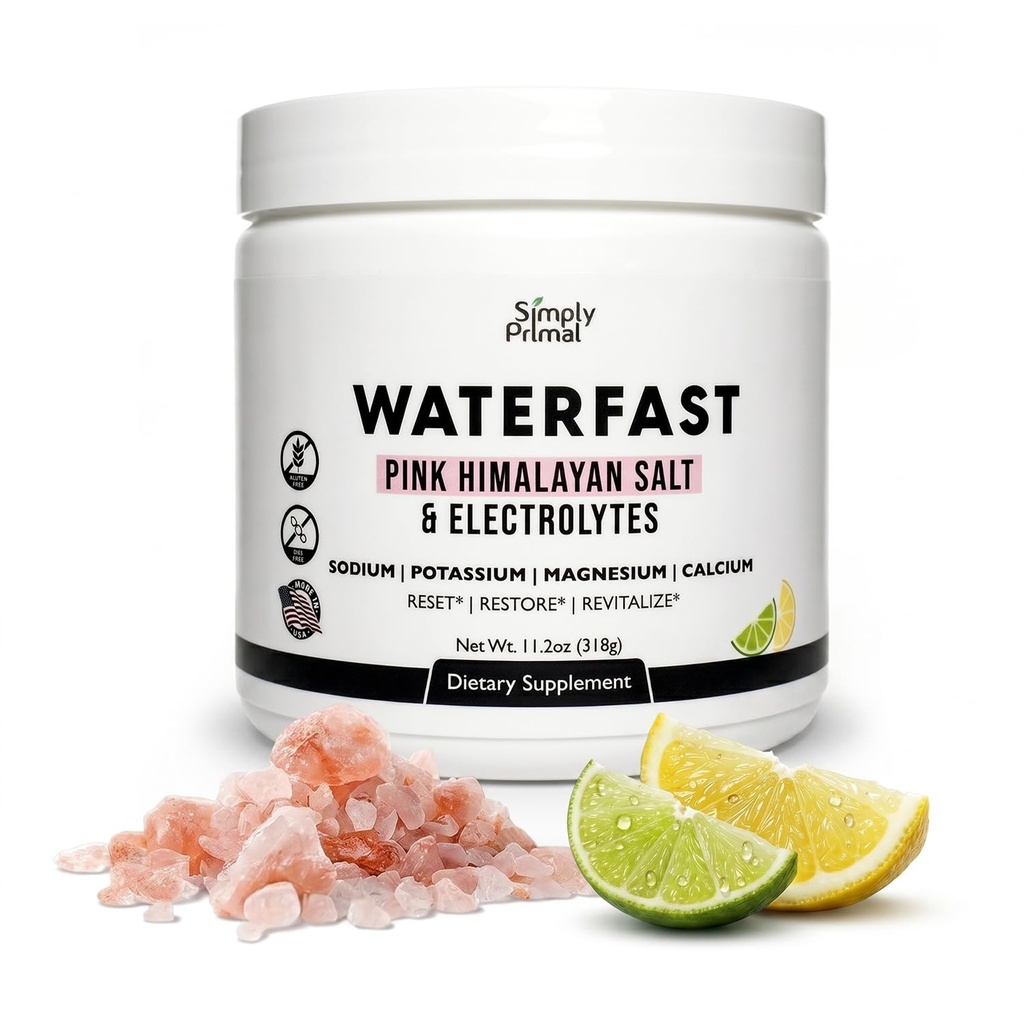 HATERFAST Poudre d'électrolyte de kéto pour le jeûne et l'hydratation - Lime de citron Saveur de l'Himalaya rose (Sodium), Potassium, Magnésium, Calcium
