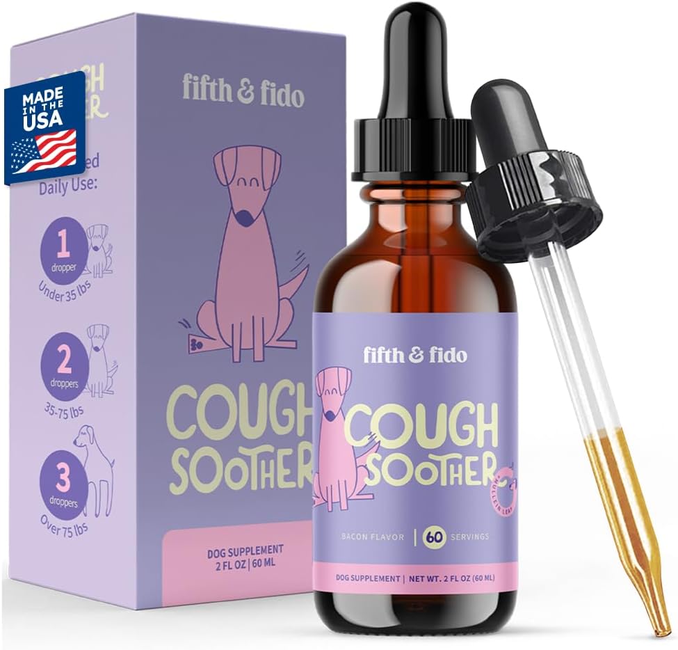 Rembourrage de la toux pour chien - Toux de Kennel - Relief d'allergie pour chien avec la formule naturelle - gouttes liquides pour l'apaisement rapide de la gorge - Relief d'éternuement pour chiens - Fabriqué aux États-Unis