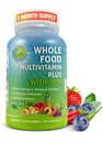 Vegan Whole Food Daily Multivitamin con Ferro, Multivitaminico etilato per Donne e Uomini, Realizzato con Frutta e Verdura, B-Complex, Probiotici, Enzimi, CoQ10, Omegas, Turmerico, Non OGM, 90 Conte