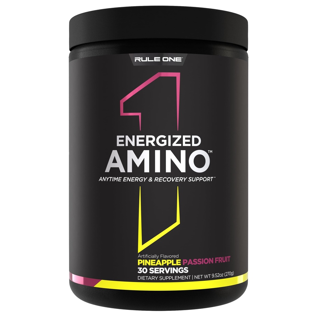 Regel 1 Proteine Energized Amino – jederzeit Energie und Erholung Unterstützung mit BCAAs, Glutamin, Citrulline, Beta Alanine, Koffein aus Green Coffee & Tee Blatt Extrakte (30 Servieren, Ananas Passionfruit)