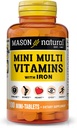 MASON NATURAL Daily Mini Multi Vitamine con Ferro, Vitamine A, C, D, E, B1, B2, B3, B6, B12, Folate & Calcium, Alimentazione di 100 giorni (1 pacchetto)